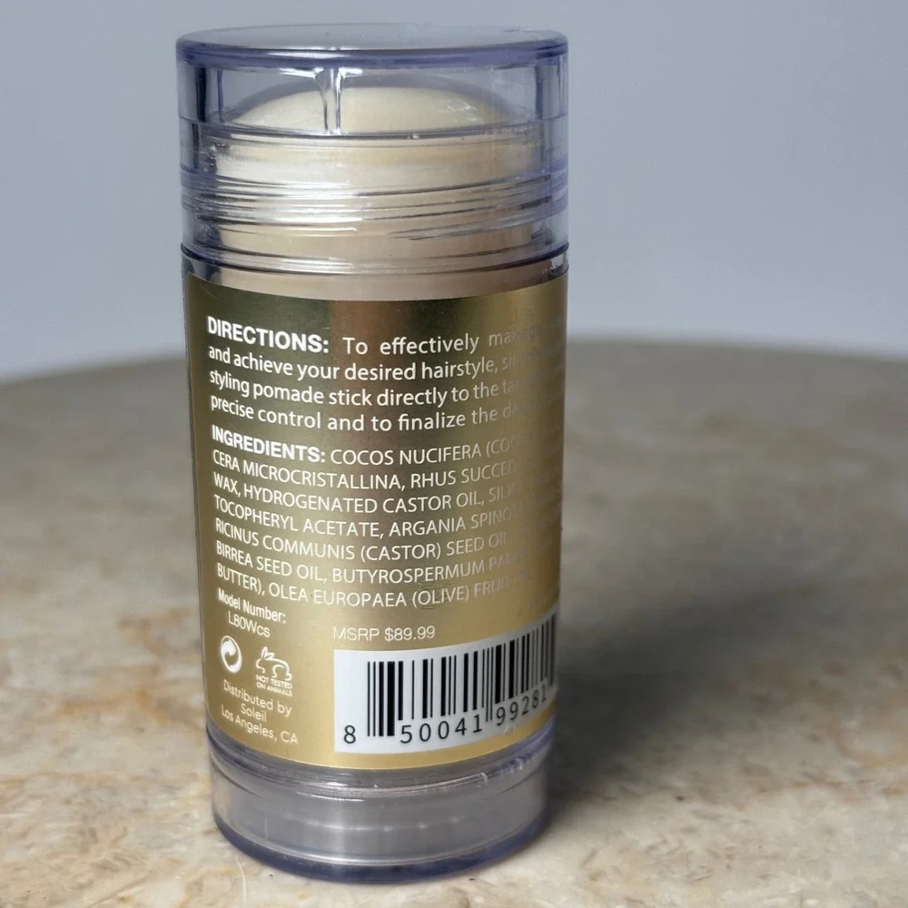 Soleil Pomade Stick 1.05oz Gold Hair Styling Wax Stick for All Hair Types NEW